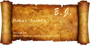 Bakai Jozefa névjegykártya